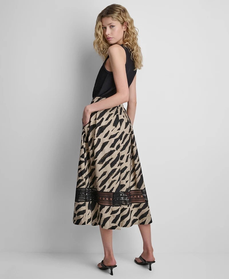 Dkny Women's Printed Loop Lace Skirt