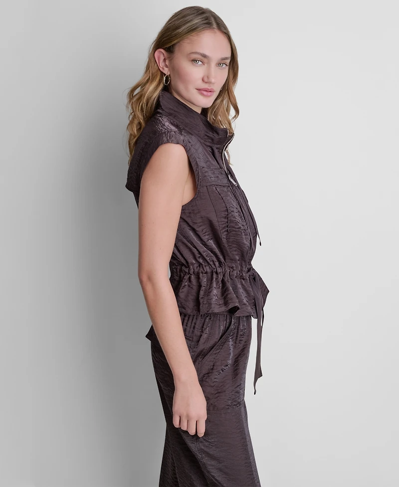 Dkny Women's Cap-Sleeve Twinkle Tie-Front Vest