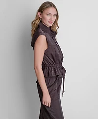 Dkny Women's Cap-Sleeve Twinkle Tie-Front Vest