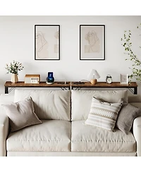 gaomon 5.9" Narrow Console Table with Outlets & Storage Shelf, Behind-Couch Table for Entryway & Living Room