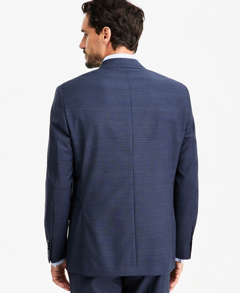 Michael Kors Men's Classic-Fit Wool-Blend Stretch Plaid Suit Separate Jacket
