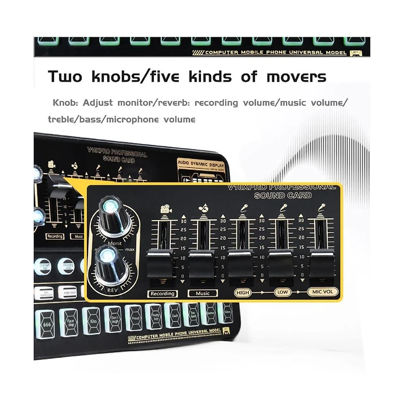 Artudatech Pro Sound Card Kit – Dual Mic Input, Otg & 30+ Sound Effects for Podcast & Live