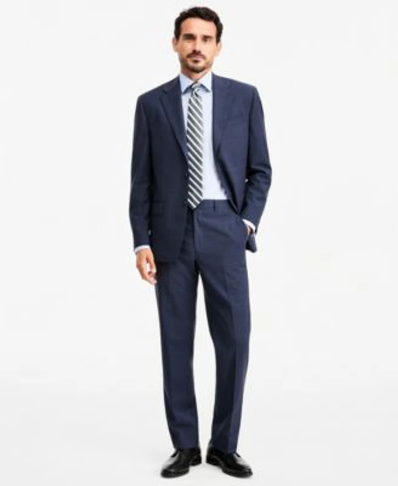 Michael Kors Mens Classic Fit Wool Blend Stretch Plaid Suit Separates