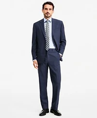 Michael Kors Mens Classic Fit Wool Blend Stretch Plaid Suit Separates