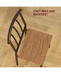 gaomon 2-Piece Square Table Set for 2, Modern Kitchen Dining Set, Space-Saving Mdf & Stainless Steel, Retro