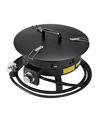 Ecooso 19-Inch Propane Fire Pit with Cover and Lava Rocks, 58,000 Btu, Adjustable Flame