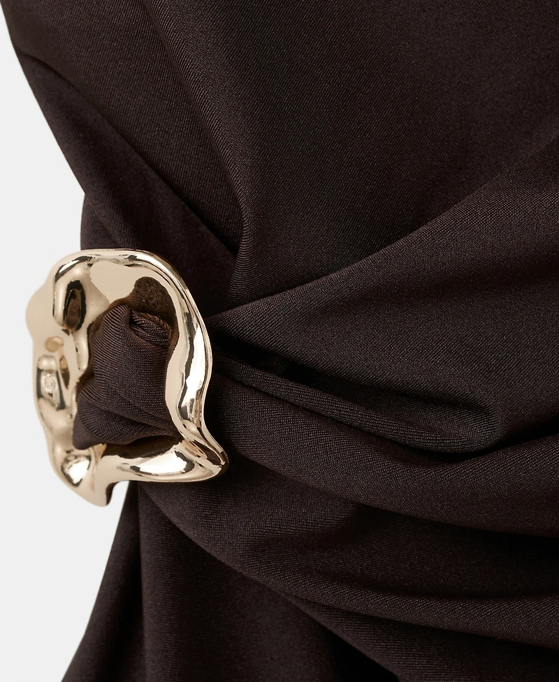 Mango Women's Metallic Detail Asymmetrical Swimsuit