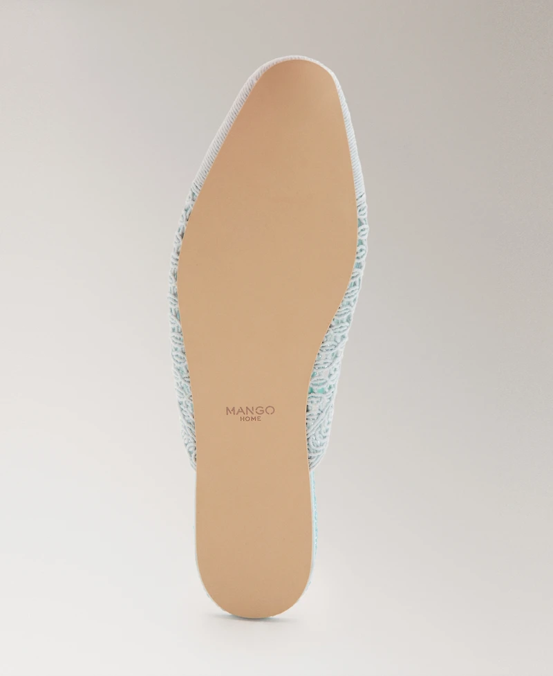 Mango Women's Crochet Mule Slippers