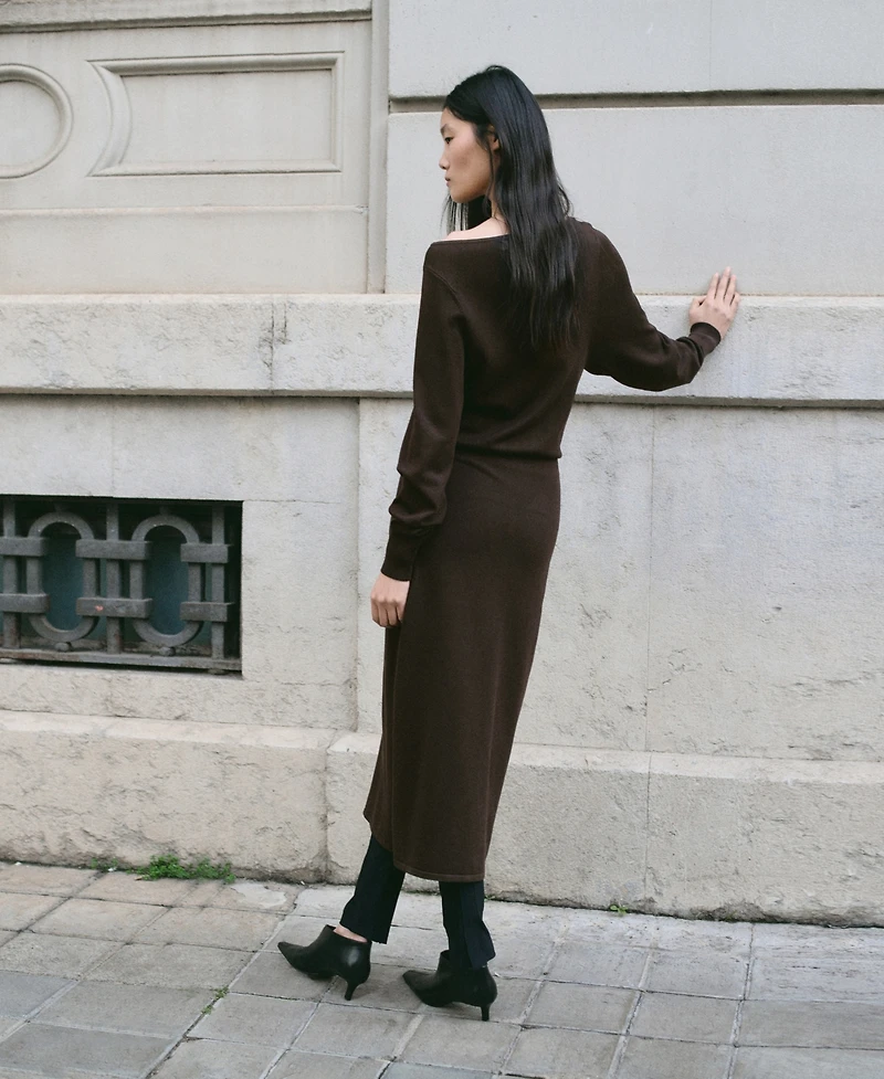 Mango Women's Fine-Knit Flared Dress