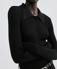 Mango Women's Contrast-Bodice Long Jumpsuit