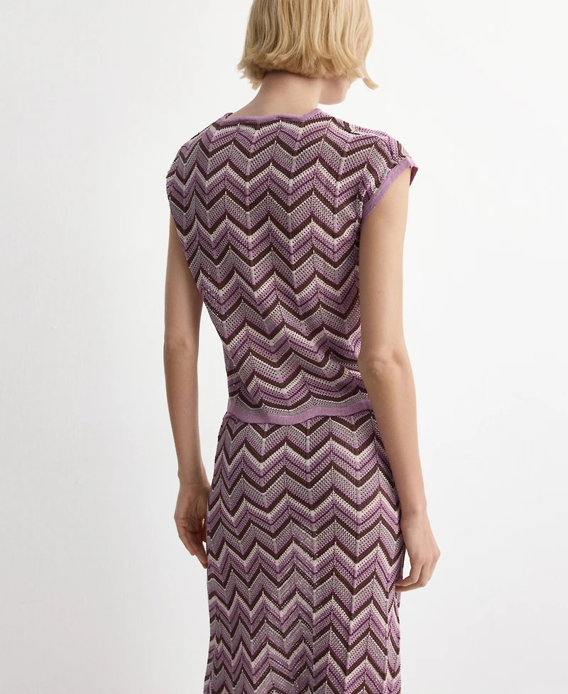 Mango Women's Printed Knit Top