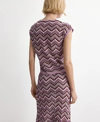 Mango Women's Printed Knit Top