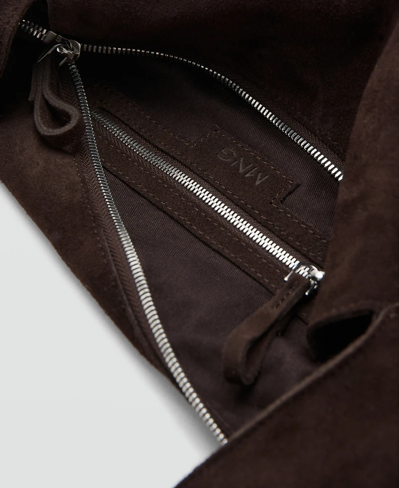 Mango Women's Suede Shopper Bag