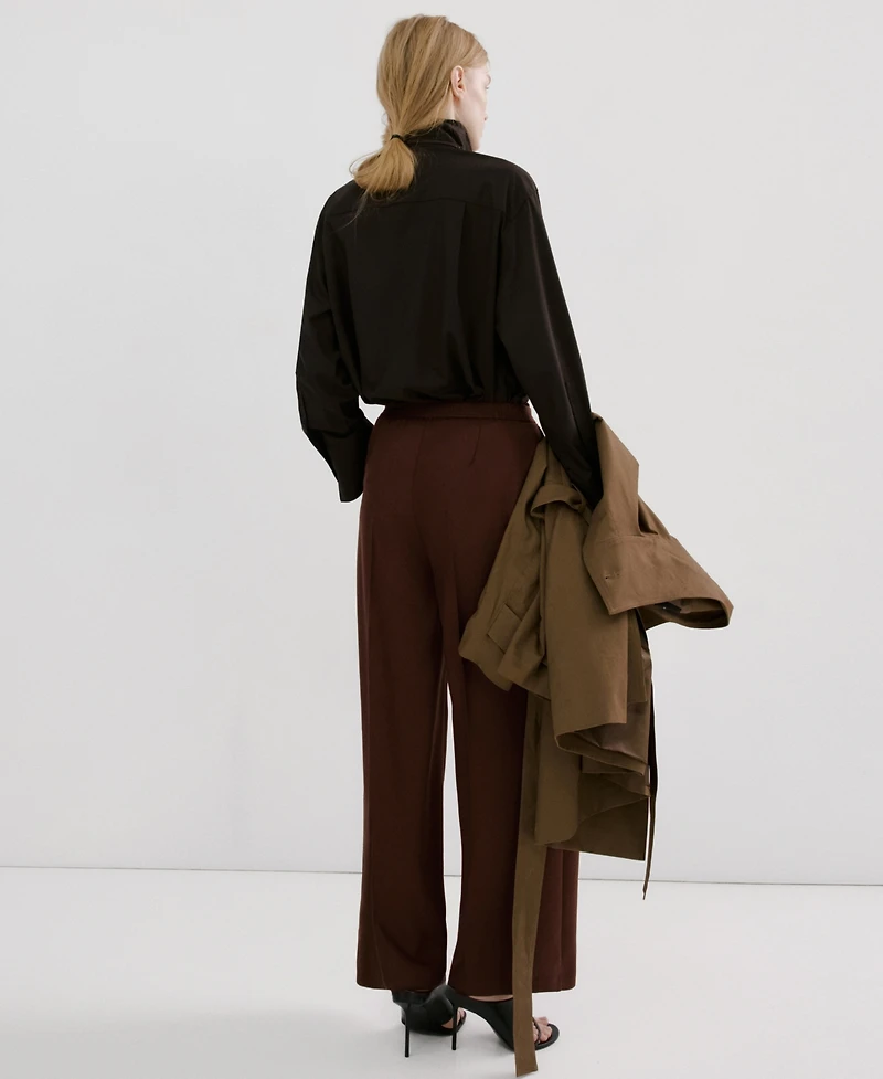 Mango Women's High-Waisted Lyocell Pants