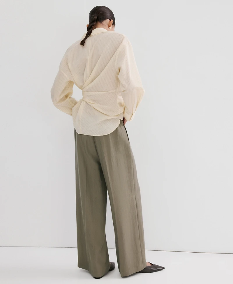 Mango Women's High-Waisted Lyocell Pants