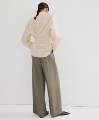 Mango Women's High-Waisted Lyocell Pants