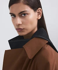 Mango Women's Long Double-Breasted Trench Coat