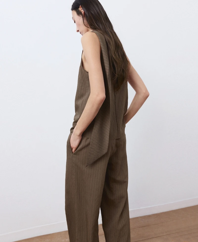 Mango Women's Striped Foulard Top