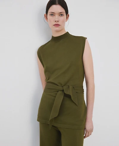 Mango Women's Belt Knit Waistcoat