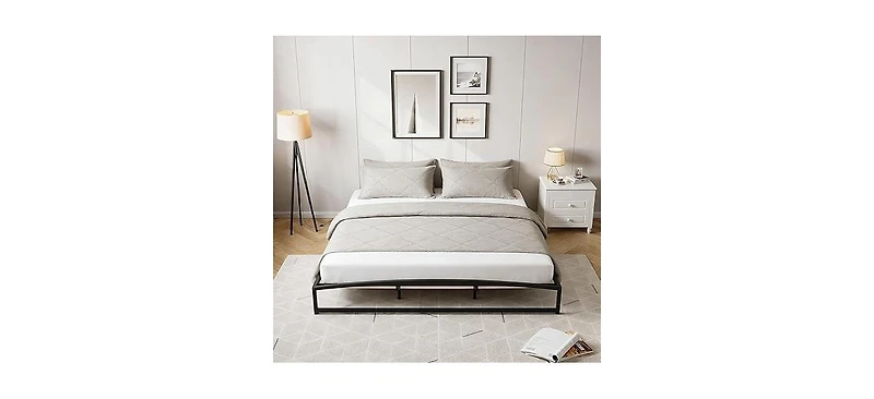 gaomon Full 10 Inch Metal Platform Bed Frame - Steel Slats No Box Spring