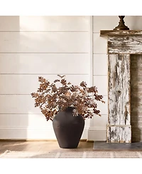 LuxenHome Rustic Earth Cement Vase, Antique Brown Finish, 15.75" H Decorative Accent for Floor and Tabletops