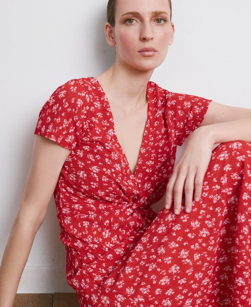 Mango Women's Printed Midi-Dress