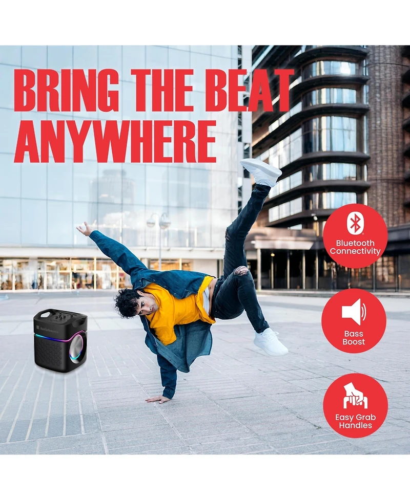 AudioSource 2.1 Party Speaker, 160W, Subwoofer, Rgb Lights, Bluetooth 5.3, Dual Mics, Portable with Ultra Bass Boost