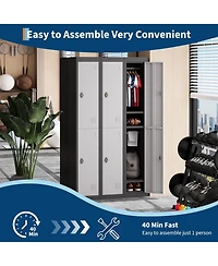 gaomon Metal Storage Cabinet with 2 Doors, Lockers for Employees Students with Shelves, Metal Storage Steel Locker for School Garage Office