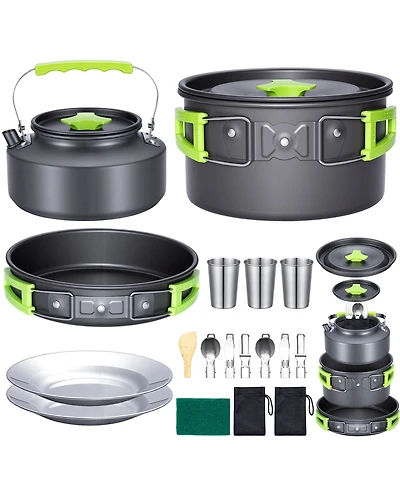 Vebreda 4-6 Person Camping Tent with Front Porch-Green