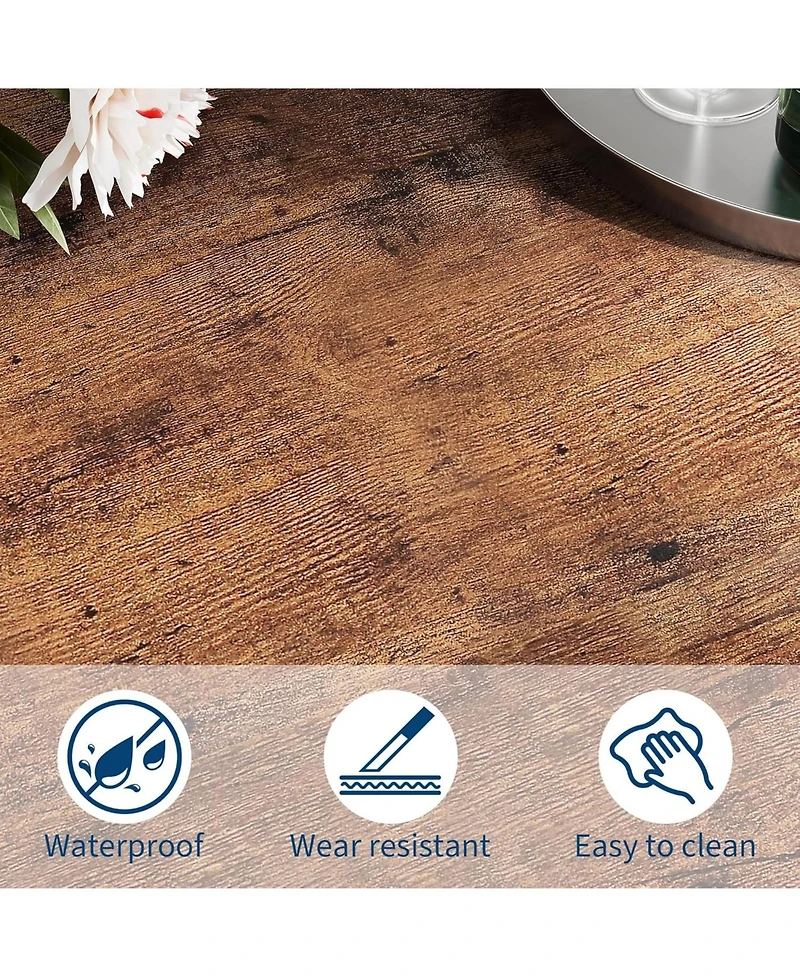 gaomon 78" Industrial Dining Table for 6-8, Heavy Duty Metal Legs, Wood Top, Chamfered Corner, Dining, Living Room