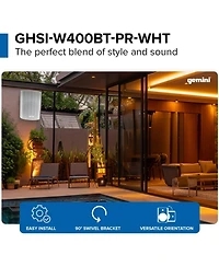 Gemini Ghsi-W400BT-pr-wht 4" Waterproof Outdoor Bluetooth Speakers (2024)