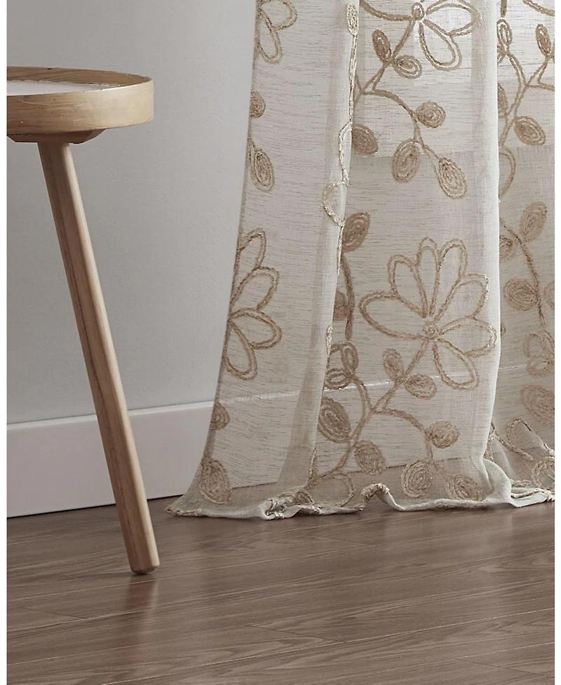 Dainty Home Rita Linen Look 76" W x 96" L Grommet Window Panel Set