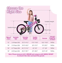 18 Inch Kids Training Bike with Adjustable Height Dual Brakes Basket and Training Wheels