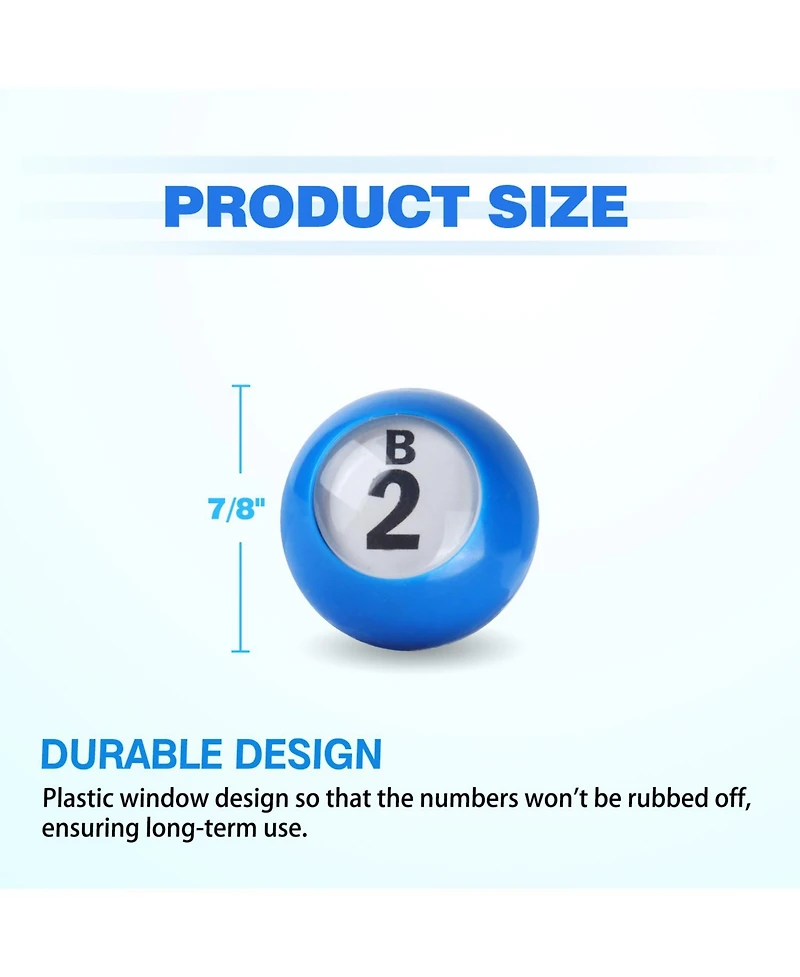 Gse Games & Sports Expert 7/8-Inch Plastic Replacement Bingo Balls for Parties, Bingo Nights, Prize Raffles