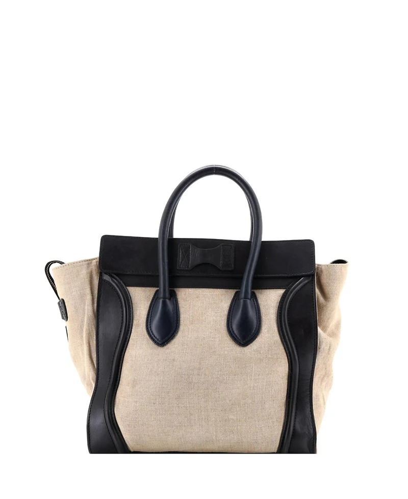 Pre-Owned Celine Mini Luggage Bag Canvas and Leather