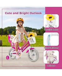 Hongge 12-Inch Kids Bike with Training Wheels and Dual Brakes for Ages 3 to 8