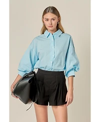 English Factory Women's Striped Button Down Shirt