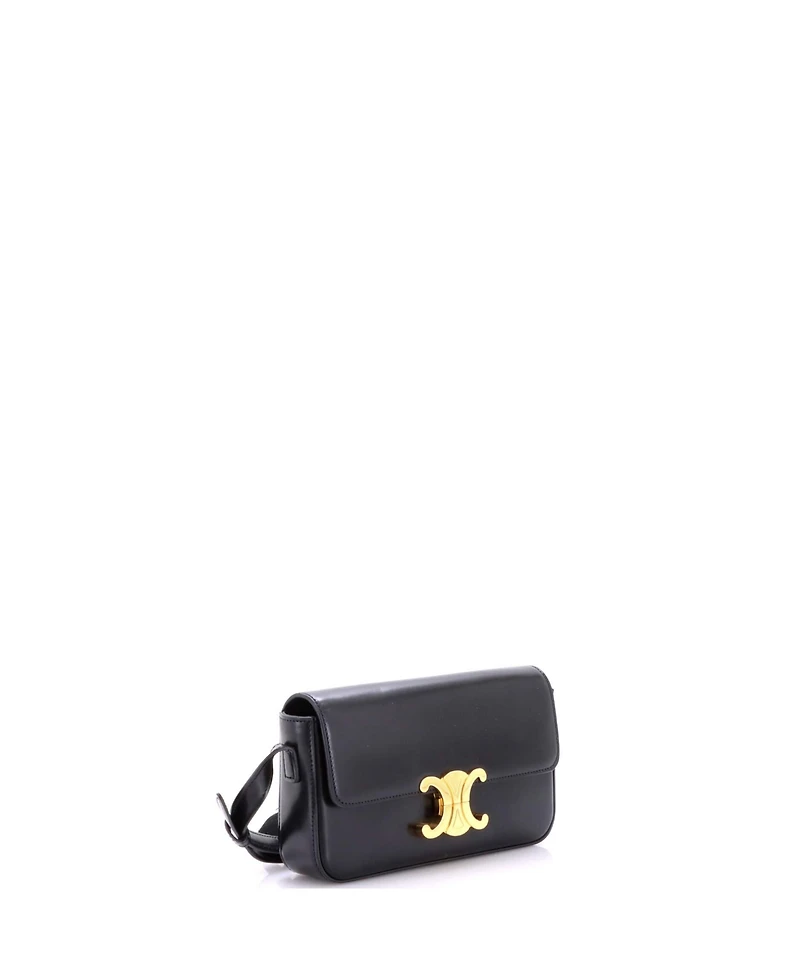 Pre-Owned Celine Triomphe East-West Shoulder Bag Smooth Calfskin