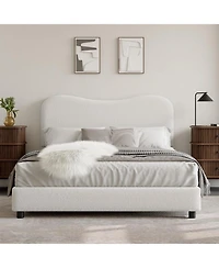 gaomon Boucle Bed Frame with Upholstered Headboard