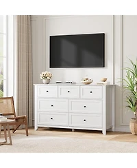 gaomon 7 Drawer Dresser for Bedroom, 54" Wide Large with Deep Drawers & Metal Knobs, Modern Wooden Chests of Entryway