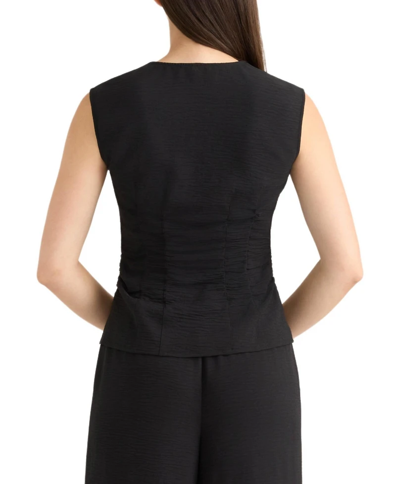 Ellen Tracy Women's Sleeveless Gathered Top