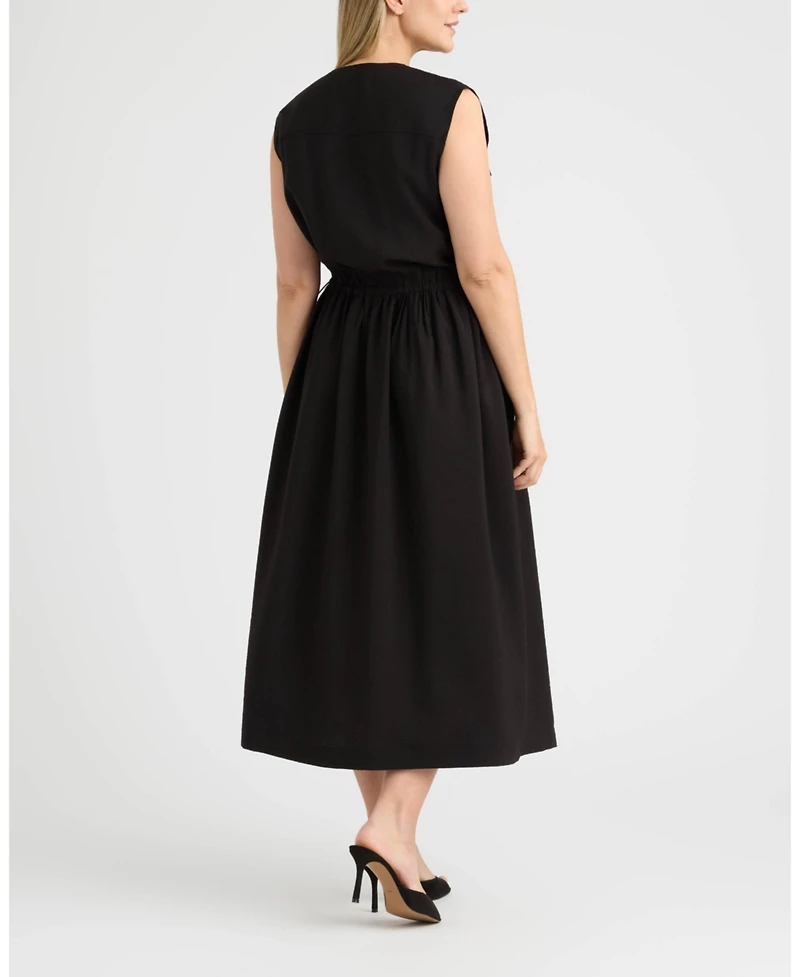 Ellen Tracy Women's Color Block Zip Front Dress