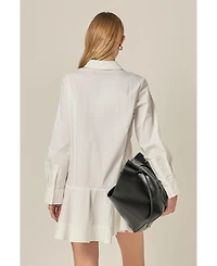 English Factory Women's Collared Flare Skirt Dress