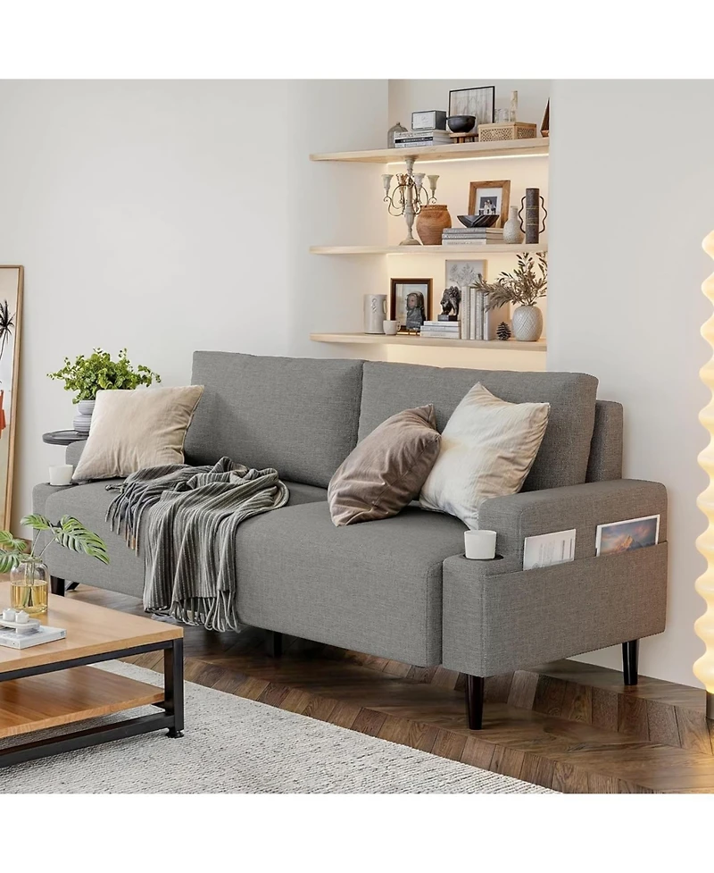 gaomon 80.7" Loveseat Sofa, Fabric Modern Sleeper Sofa Couch for Living Room, Cama, Solid Wood Frame, Easy to Install