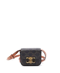 Pre-Owned Celine Mini Triomphe Shoulder Bag Triomphe Coated Canvas