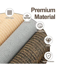 Aoodor Patio Roller Shade x 8 ft Hdpe Fabric Outdoor Cordless Roll Up with Uv Protection, Blinds