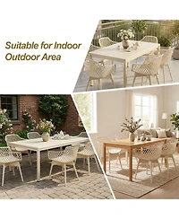 Aoodor Modern Dining Chairs Set of 2, Weather-Resistant Plastic Cafe with Ergonomic Back and Non-Slip Pad, Suitable for Patio, Restaurant