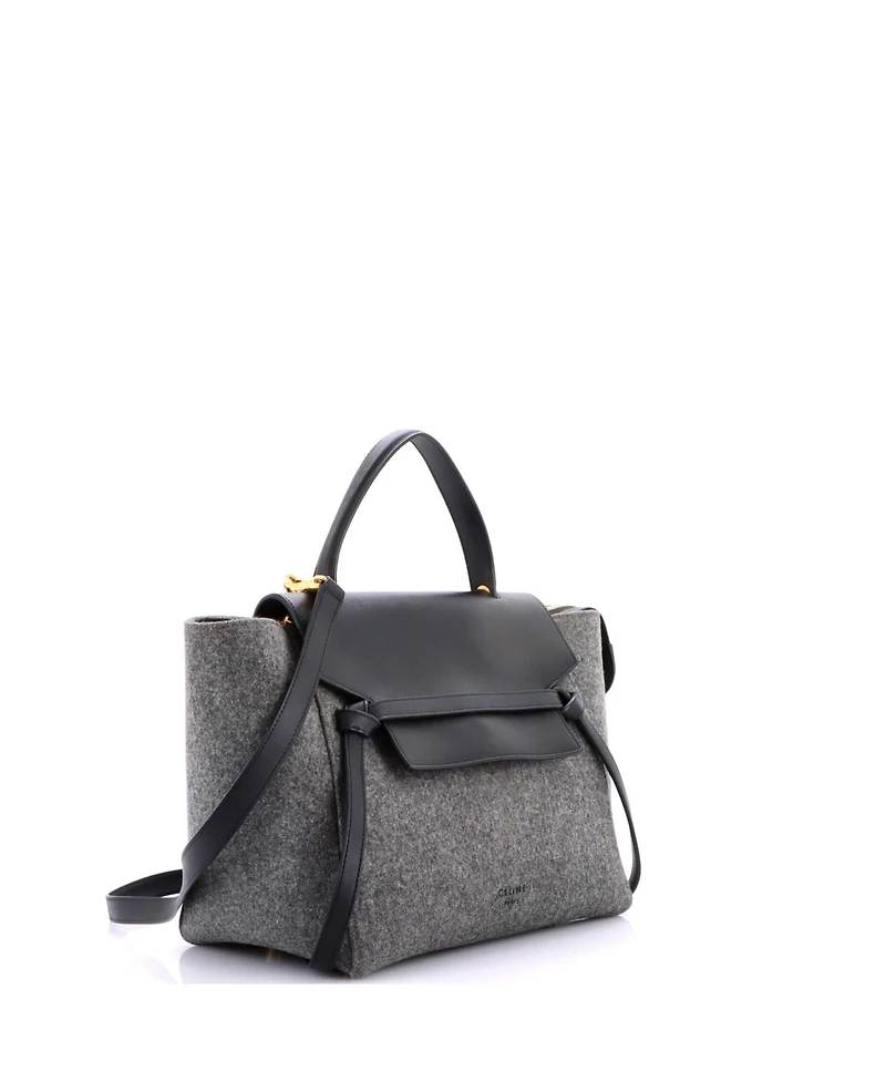 Pre-Owned Celine Mini Belt Bag Felt and Leather