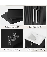 Tribesigns 24" Bathroom Vanity with Sink, Modern Freestanding Ceramic Porcelain Basin