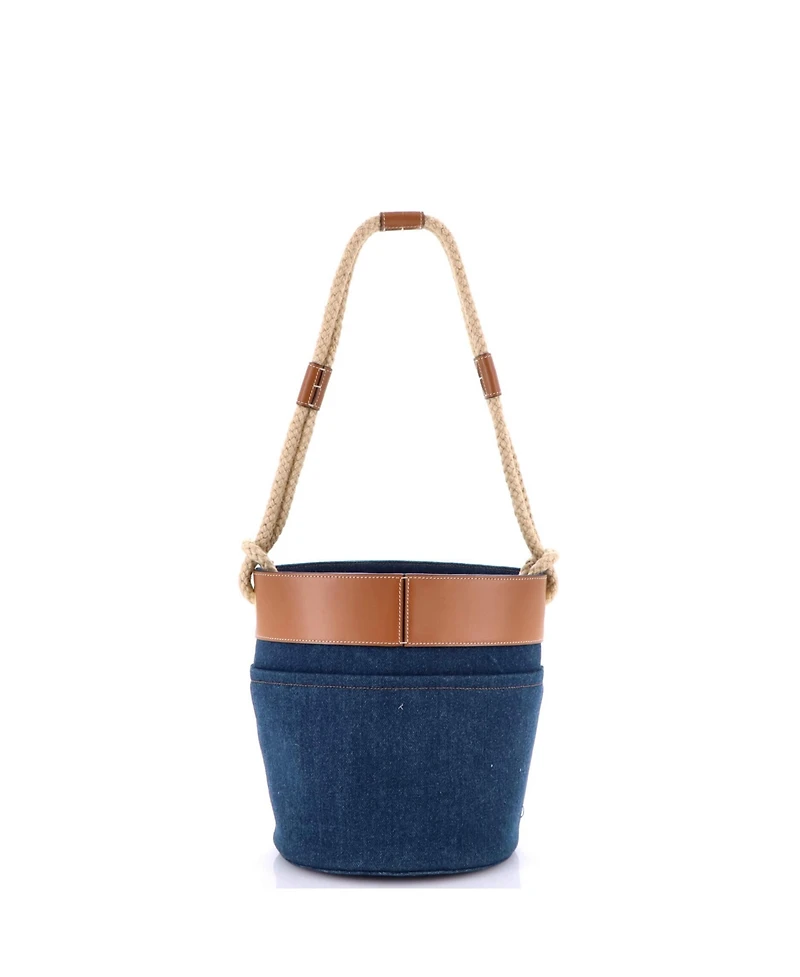 Pre-Owned Celine Small Rope Bucket Bag Denim